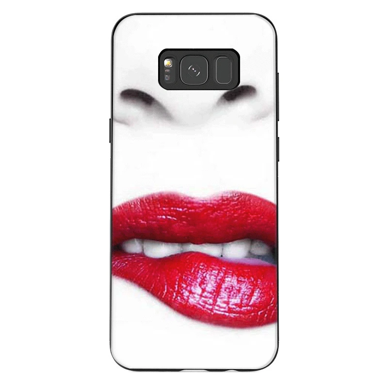 Silicome phone case for sansung J4 Core 2018 J6 Prime J7 Duo J8 M10 M20 M30 A2 Flame red lips Cute | Мобильные телефоны и