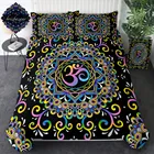 Постельное белье от Brizbazaar, Комплект постельного белья с цветком мандалы, пододеяльник, красочный комплект постельного белья из 3 предметов, розовое фиолетовое синее желтое постельное белье