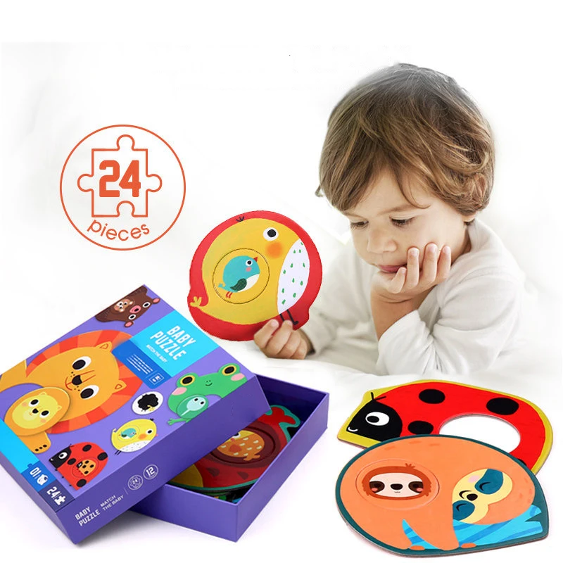 Детская игрушка раннее образование Мультяшные животные сопряжение бумажные