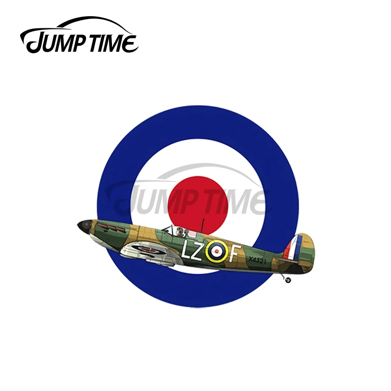 JumpTime 13 x 11cm For RAF SPITFIRE- BATTLE OF BRITAIN WW2 AIRCRAFT PLANE Waterproof Decoration Car Stickers VAN Windows Decal