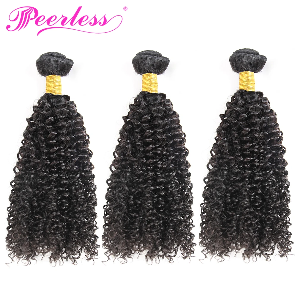 PEERLESS вьющиеся волосы бразильские кудрявые пряди с Закрытие 4*4 швейцарское