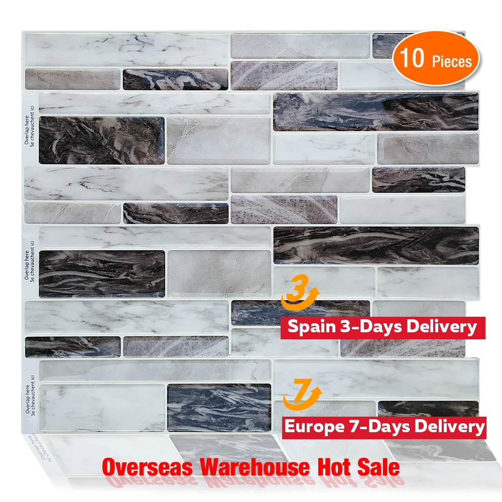 

Fast Delivery Peel and Stick Wall Tile for Kitchen Backsplash Self-Adhesive Bathroom Tiles