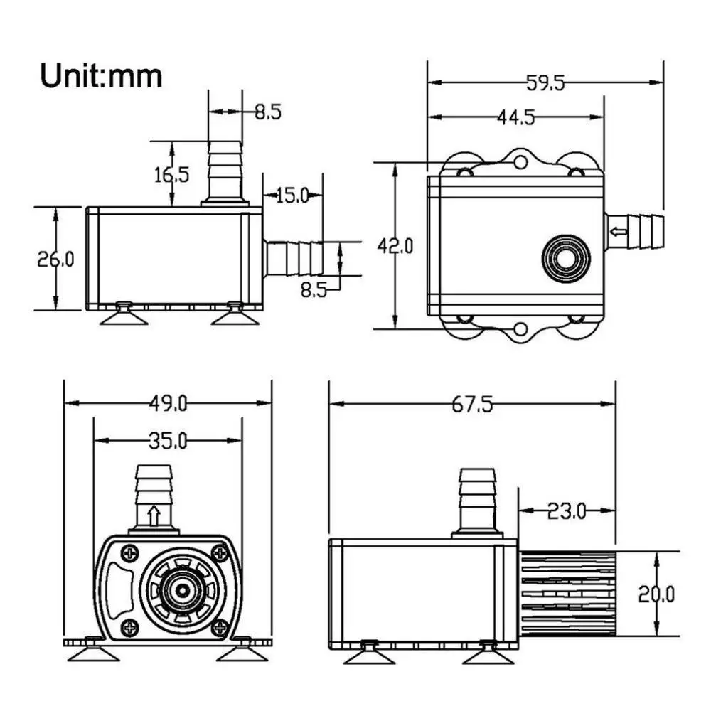 

USB DC5V 2,4 W