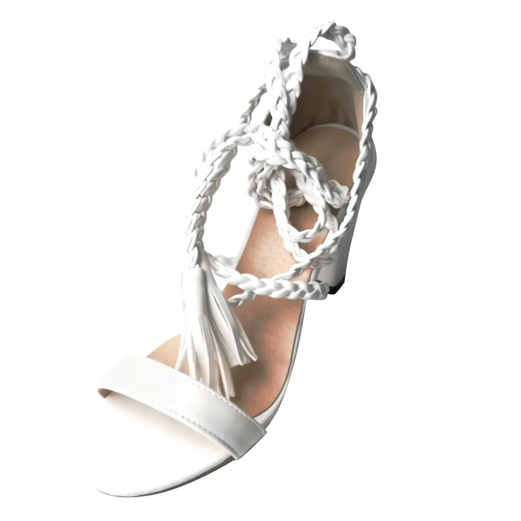 

Summer casual shoes peep-toe sandals ankle strap sandalias block heel High heels woman fashion Pumps simple single shoes