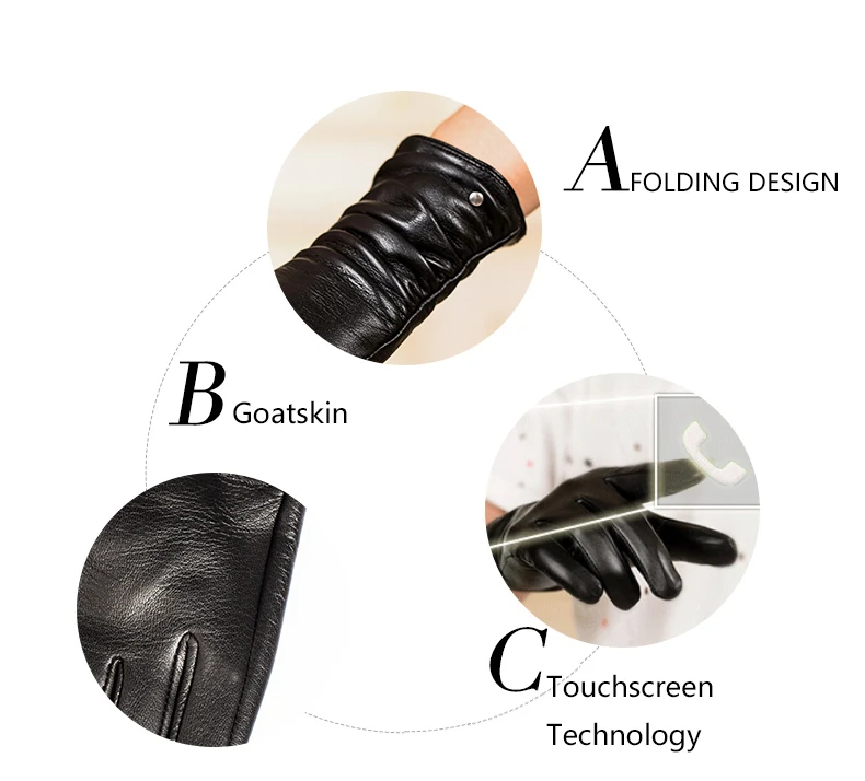 High Quality Fashion Women Gloves Genuine Leather Gloves Short Design Touch Screen Female Autumn Winter Warm Gloves Mittens