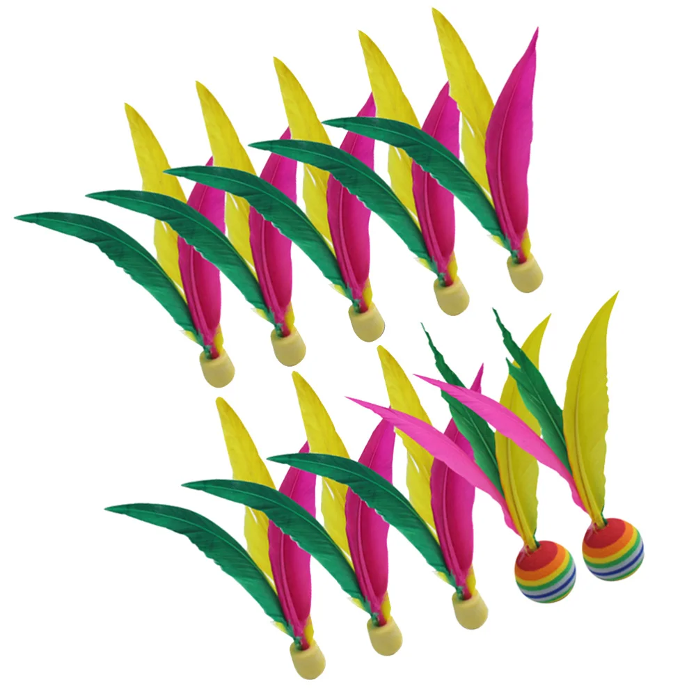 

10 PCS Board Badminton Three Feathers Balls Outdoor Shuttlecock for Beach Kids Children
