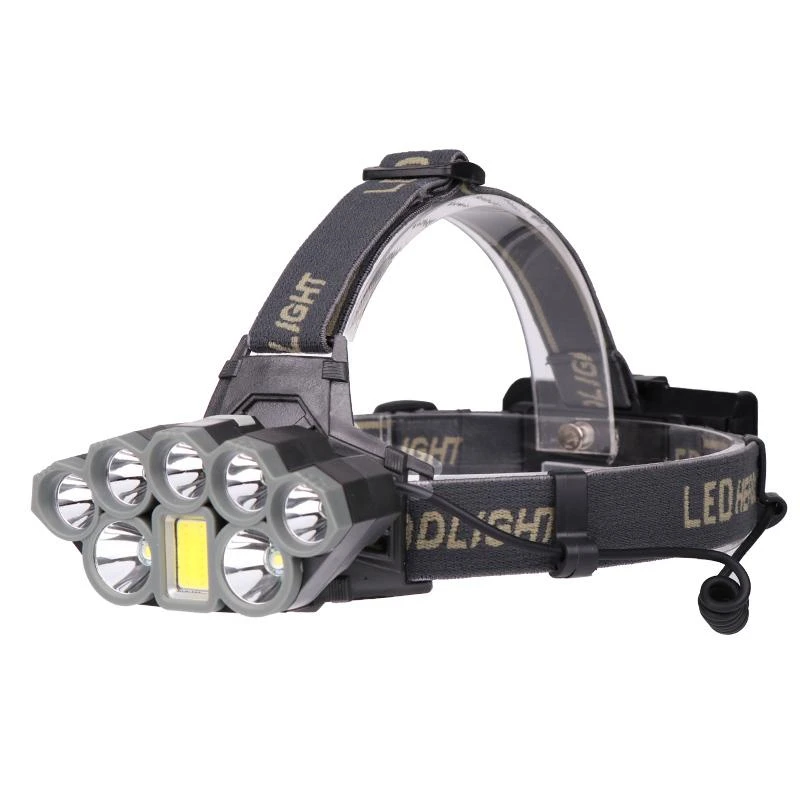 

T6 8x LED COB Headlamp 120000LM USB Rechargeable Flashlight Torch Lamp Outdoor Working Portable Headlight with 2x18650 Battery