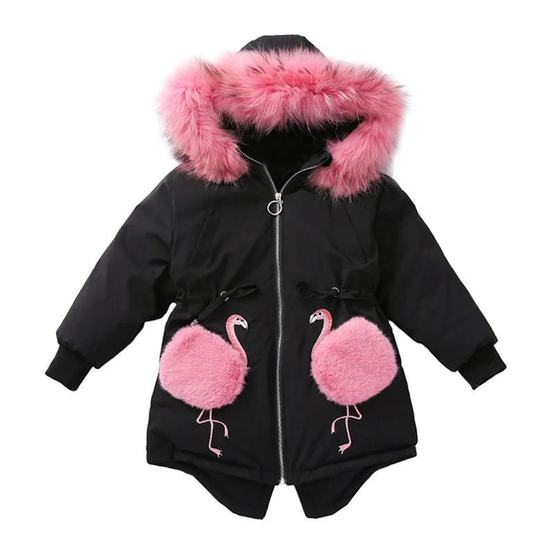 Одежда для маленьких девочек зимнее пальто детский флисовый пуховик с капюшоном