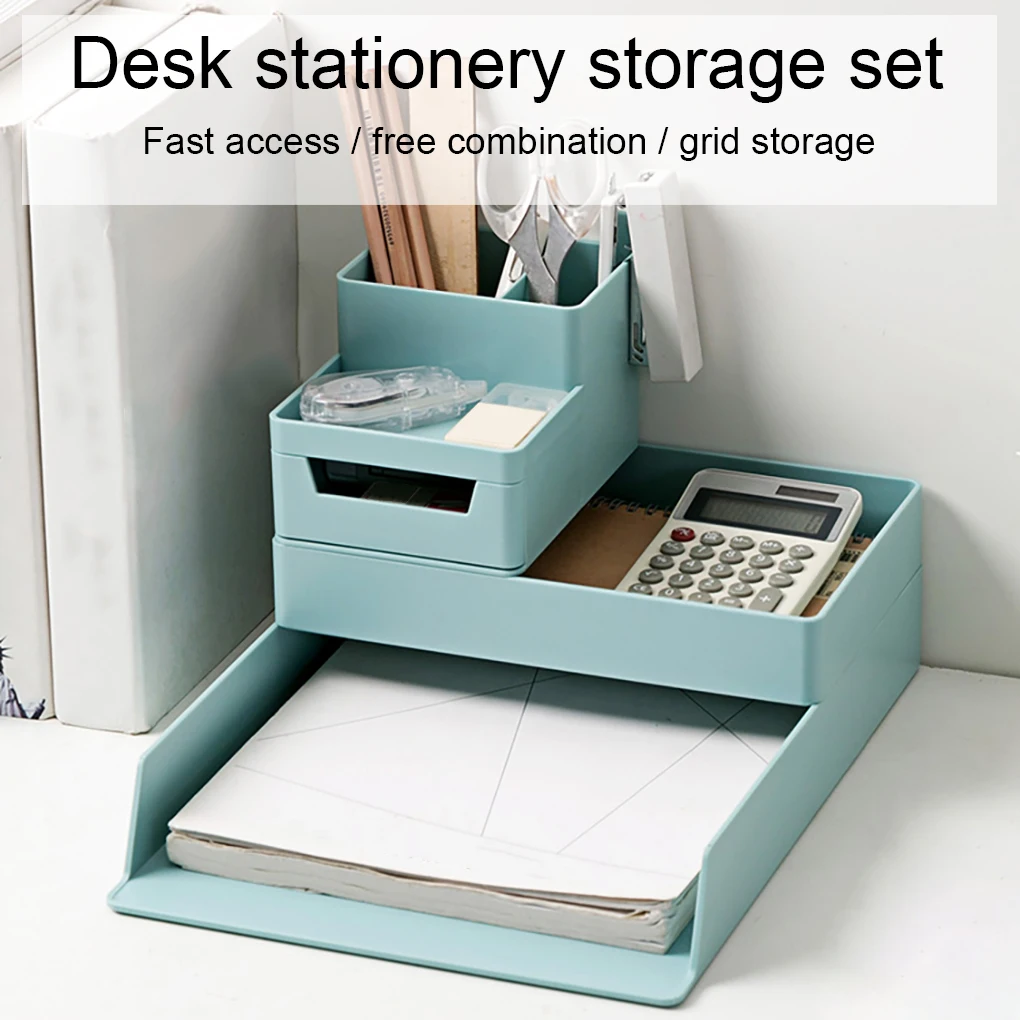 Office Desktop Organizer A4 Paper Drawer Storage Box Multi-functional Stackable File Cabinet A4 Drawer Stationery Storage Box