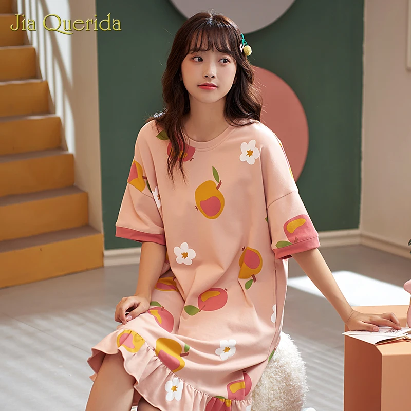 Ночная рубашка для сна платье большие размеры короткий рукав цветочный принт