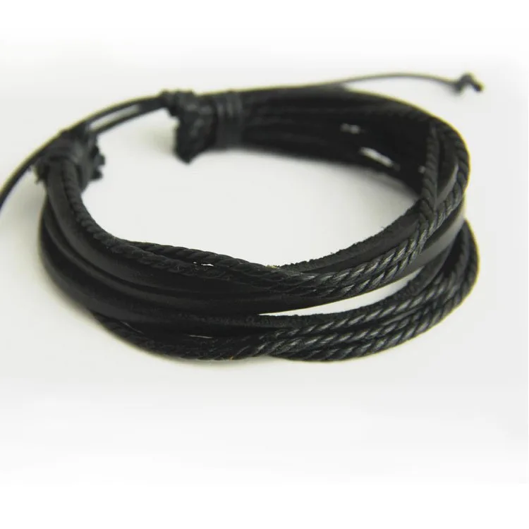 

Bohemia Wrap Leather Braided Wristband Cuff Punk Men Women Hot Surfer Bracelet Bangle Couples Jewelry