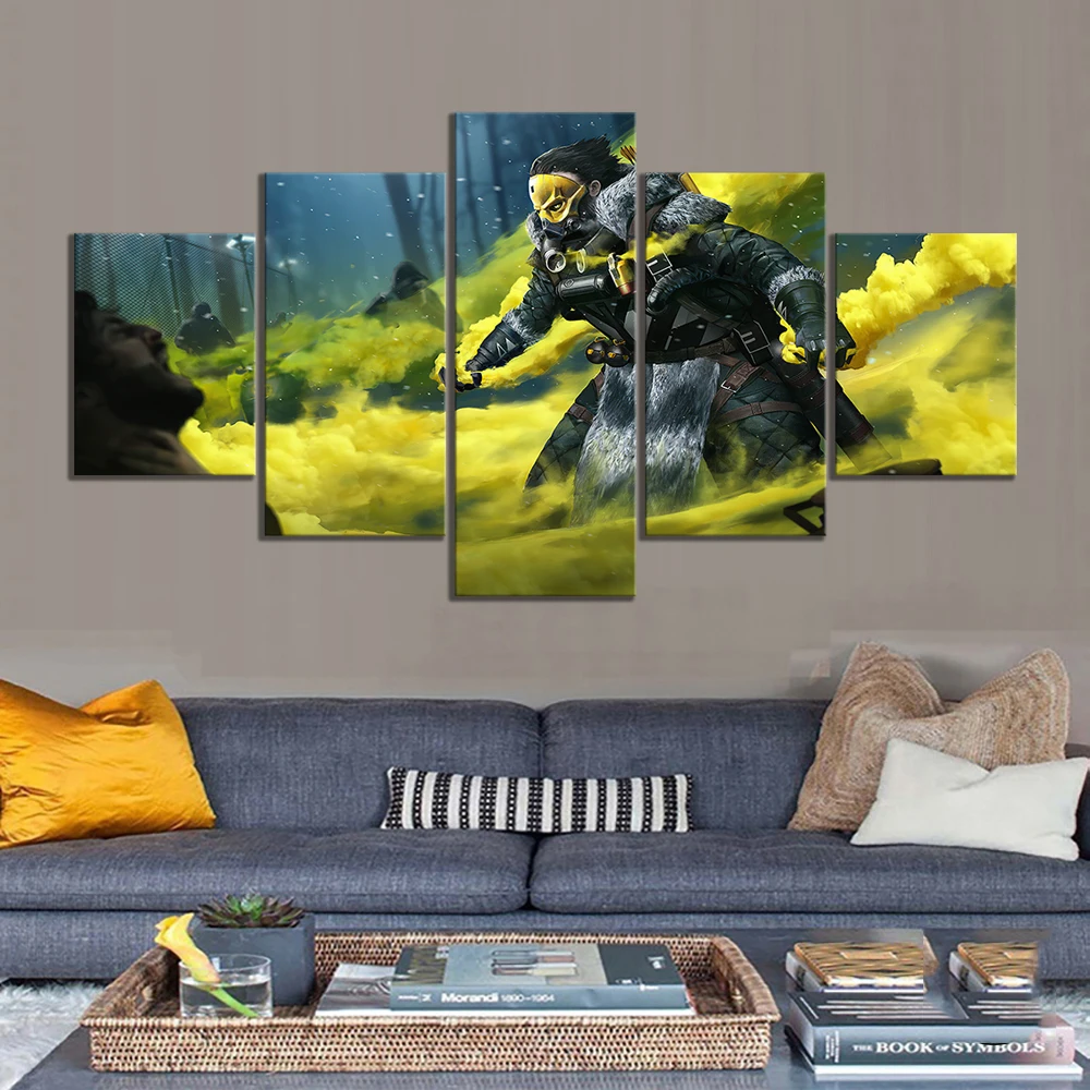 

No Framed Canvas 5Pcs Apex Legends Bloodhound FPS Game Wall Art HD Posters Home Decor Pictures Living Room Decoration Paintings