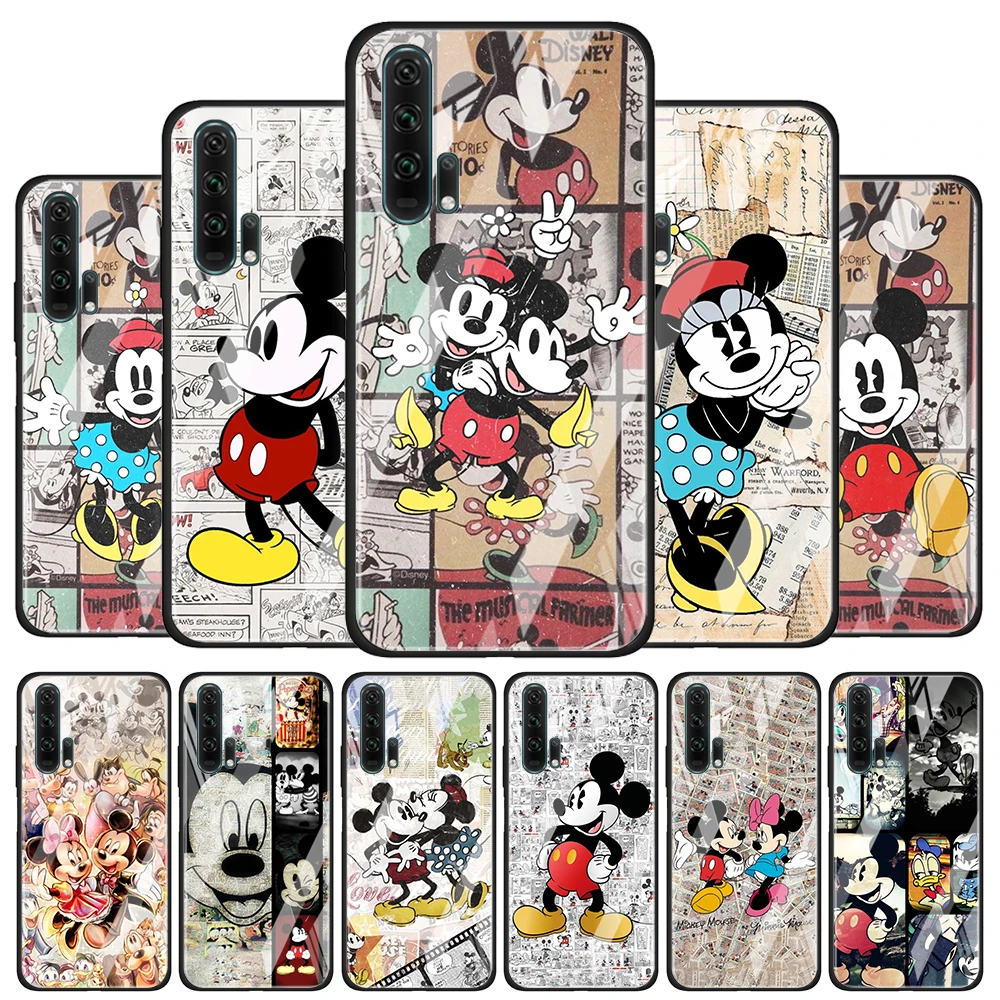 

Disney Retro Mickey for Honor 30 20 10 9X Pro Plus Lite 8X Huawei Y8P Y6P Y5P Y9 Y7 Y6 2019 Tempered Glass Phone Case