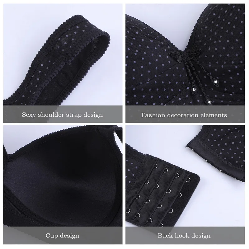 

2021 Plus Size Underwear Women Back Buckle Cotton Bra Widened Shoulder Straps Brasieres Comfort Breast Female