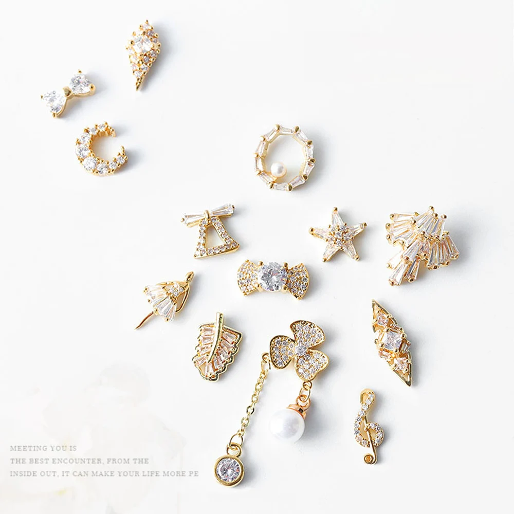 1 шт. сплав для ногтей с цирконием высококачественные металлические украшения из