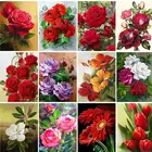 Краска по номерам RUOPOTY, рисунок на холсте с цветами, раскраска розы, акриловые краски, домашний декор