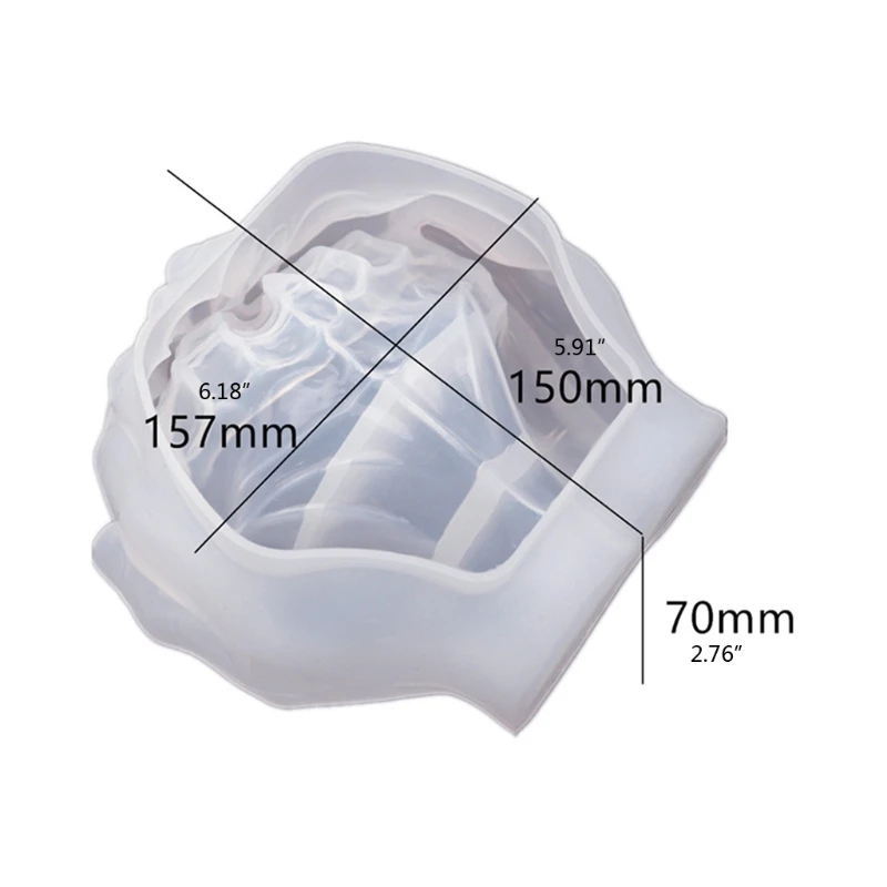 

X7AF Double Hands Ashtray Crystal Epoxy Resin Mold DIY Dish Casting Silicone Mould