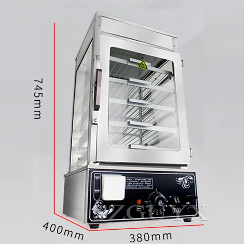 Commercial steamed bun machine Desktop large capacity steaming cabinet Glass electric steamer steamed bread bun Heating cabinet
