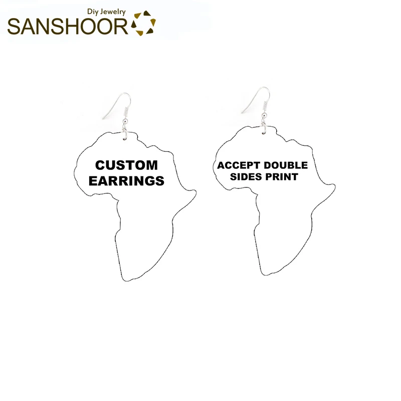 SANSHOOR гравированные афроцентрические этнические деревянные серьги капли Черные