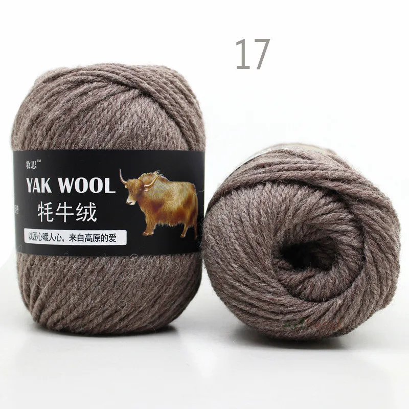 17 15pcs 15 шт. х 100 г шерстяная пряжа для ручного вязания свитера шерсть яка кроше пряжа игла 4,5 мм 3 слойная тонкая окрашенная - Цвет: 17 15pcs