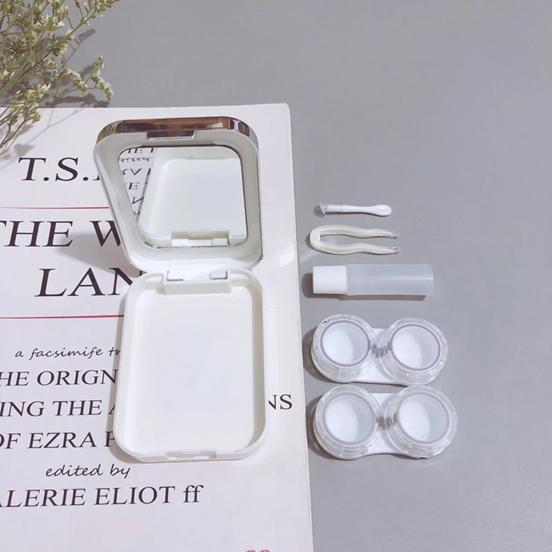 Зеркальный чехол для контактных линз с покрытием простая двойная коробка