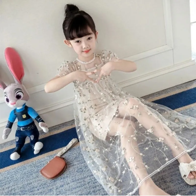 Детское платье для девочек Летнее из тюля в комбинезон принцессы на бретельках