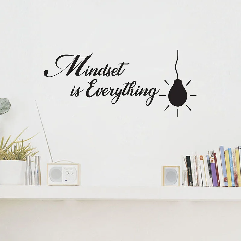 Креативные настенные наклейки с лампочками менталитет-это все классное офисное украшение вдохновляющая Цитата настенные наклейки художественные фрески