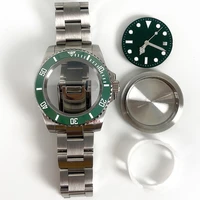 watch accessories sapphire glass green ceramic ring 40 mm 316 brushed stainless steel case suitable for meiyota8215mingzhu2813