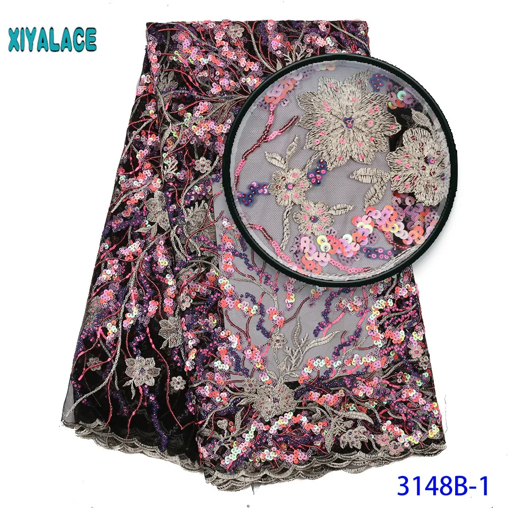 

Embroidery Tulle Lace High Quality African Sequins Lace Fabric With Party African French Lace For 5yards Lace Fabric 3148b