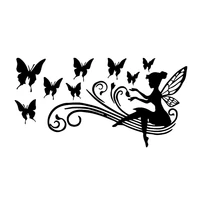funny fairy butterfly flower car sticker automobiles motorcycles exterior accessories vinyl decals for toyota honda lada vw bmw