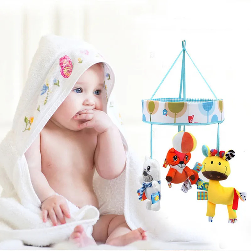 

DIY Bed Hanging Music Baby Crib Mobile Bed Bell Toy Crib Holder Rattles Holder 360 Degree Rotate Arm Bracket Soft Animal Pendant