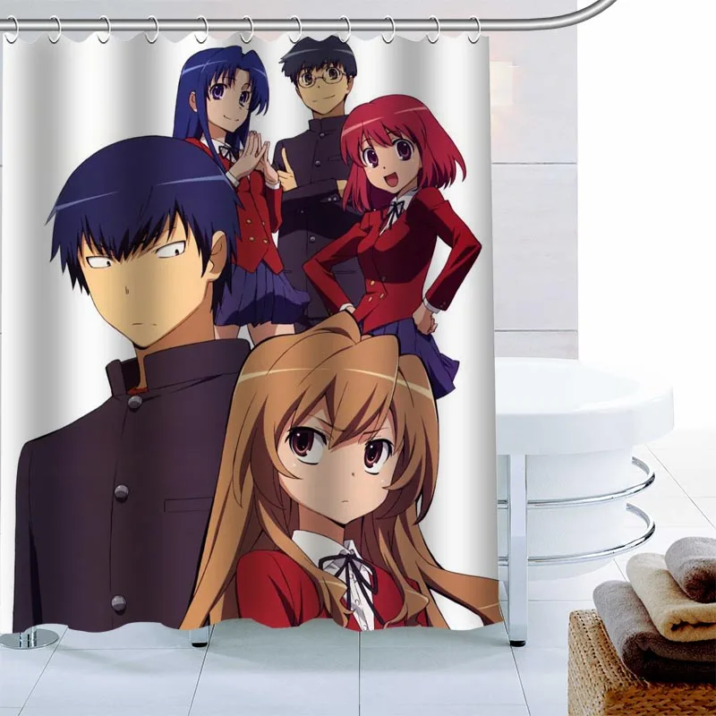

Custom Toradora! Anime Shower Curtain Waterproof Mildew Proof Bath Curtain Polyester Fabric Bathroom Curtain 0827