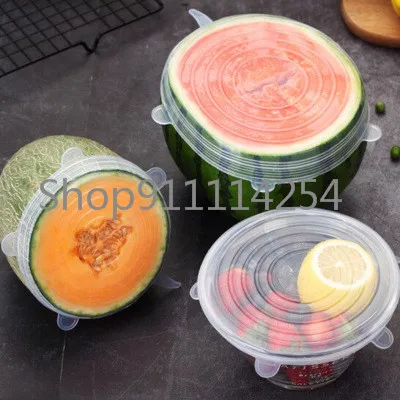 

6PCS/12PCS Food Silicone Cover Universal Silicone Lids For Cookware Bowl Pot Reusable Stretch Lids Kitchen Accessories