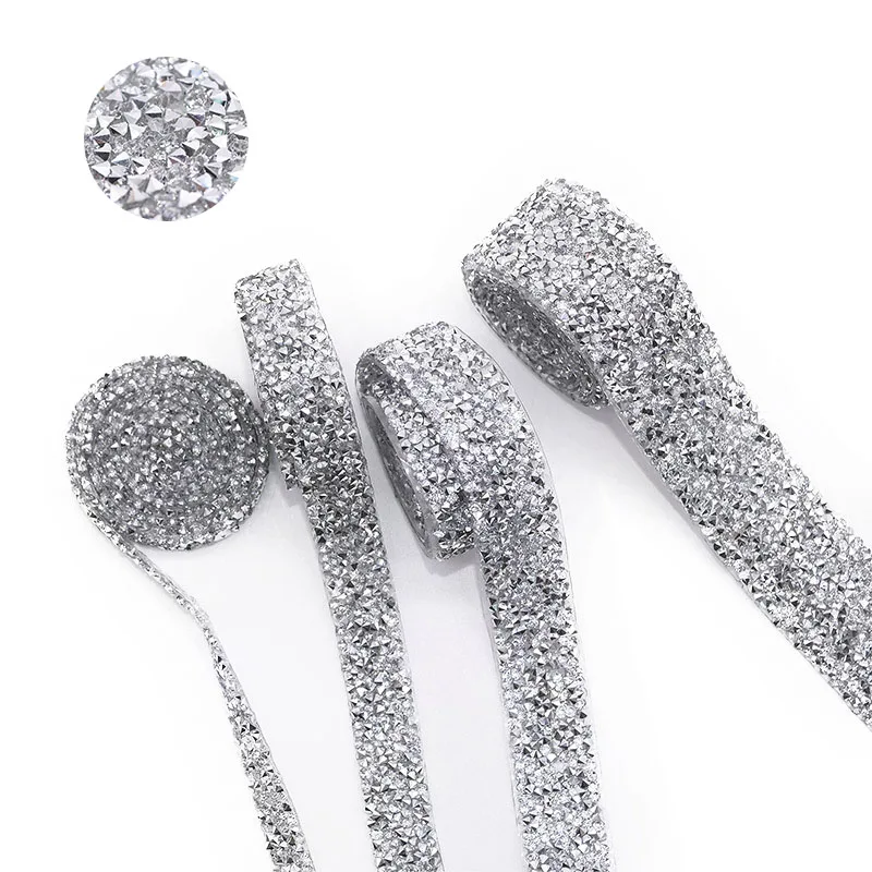 1 ярд пришивная отделка Φ стразы лента прозрачная с s образными аппликациями для