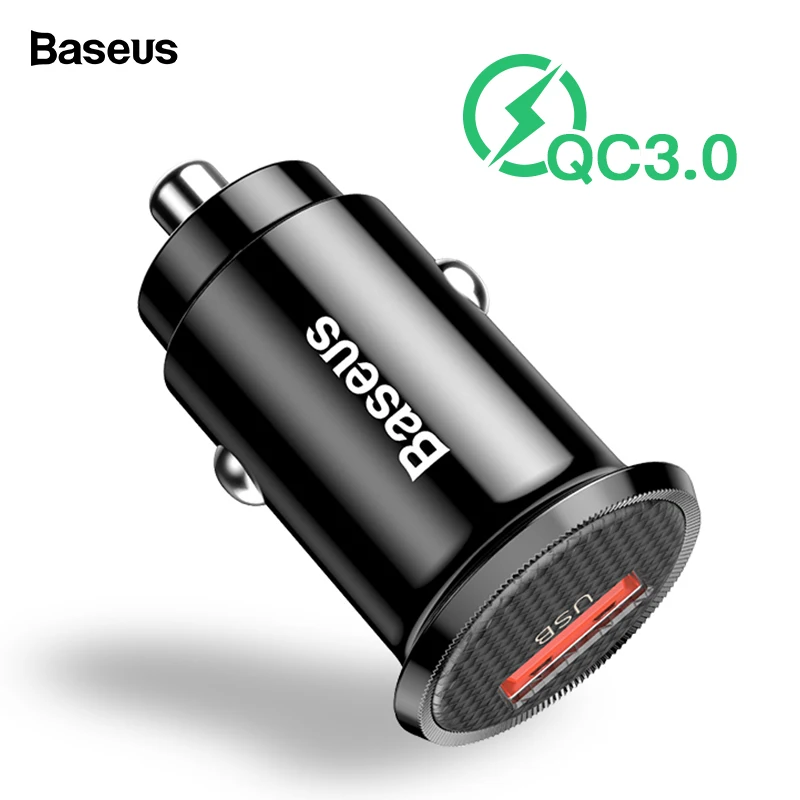 Baseus mi ni USB Автомобильное зарядное устройство Quick Charge 3,0 Автомобильное зарядное устройство для iPhone samsung Xiaomi mi QC3.0 QC Быстрая Мобильная Автомобильная зарядка