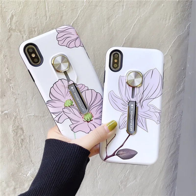 Чехол для телефона для iphone 11 pro XS Max XR X 6S 7 8 Plus, УФ-обесцвечивающая подставка, автомобильный держатель с магнитным кольцом-петлей, чехол для телефона для iphone 11
