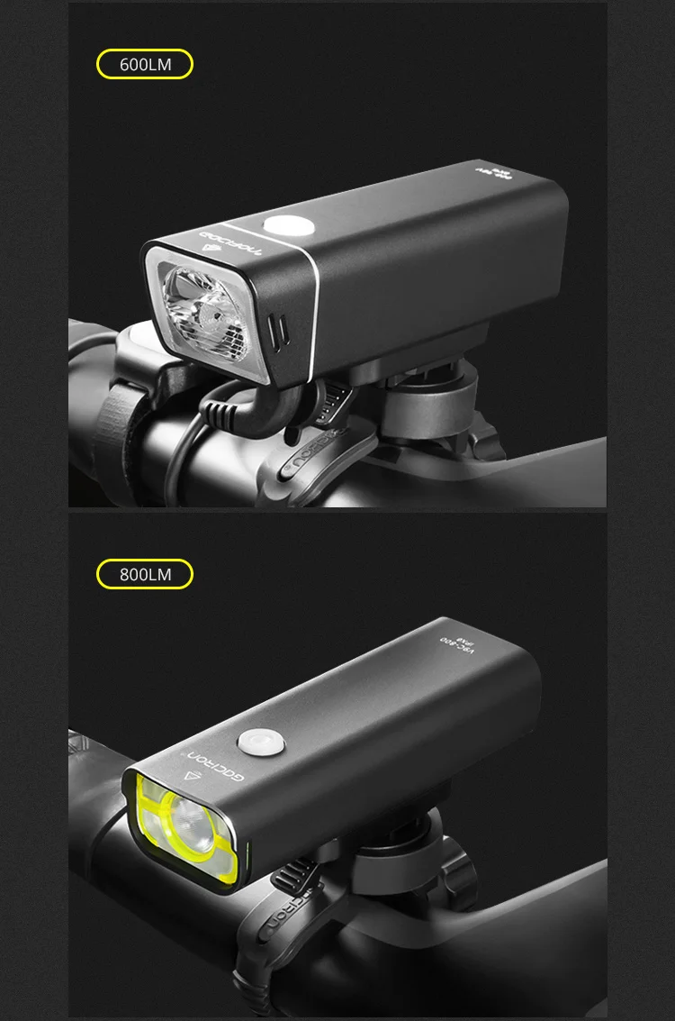 GACIRON 400/600/800/1000/1600/1800 Люмен USB Перезаряжаемые велосипед светодиодный головной светильник велосипед передний Фонарь велосипедный светодиодный Водонепроницаемый светильник