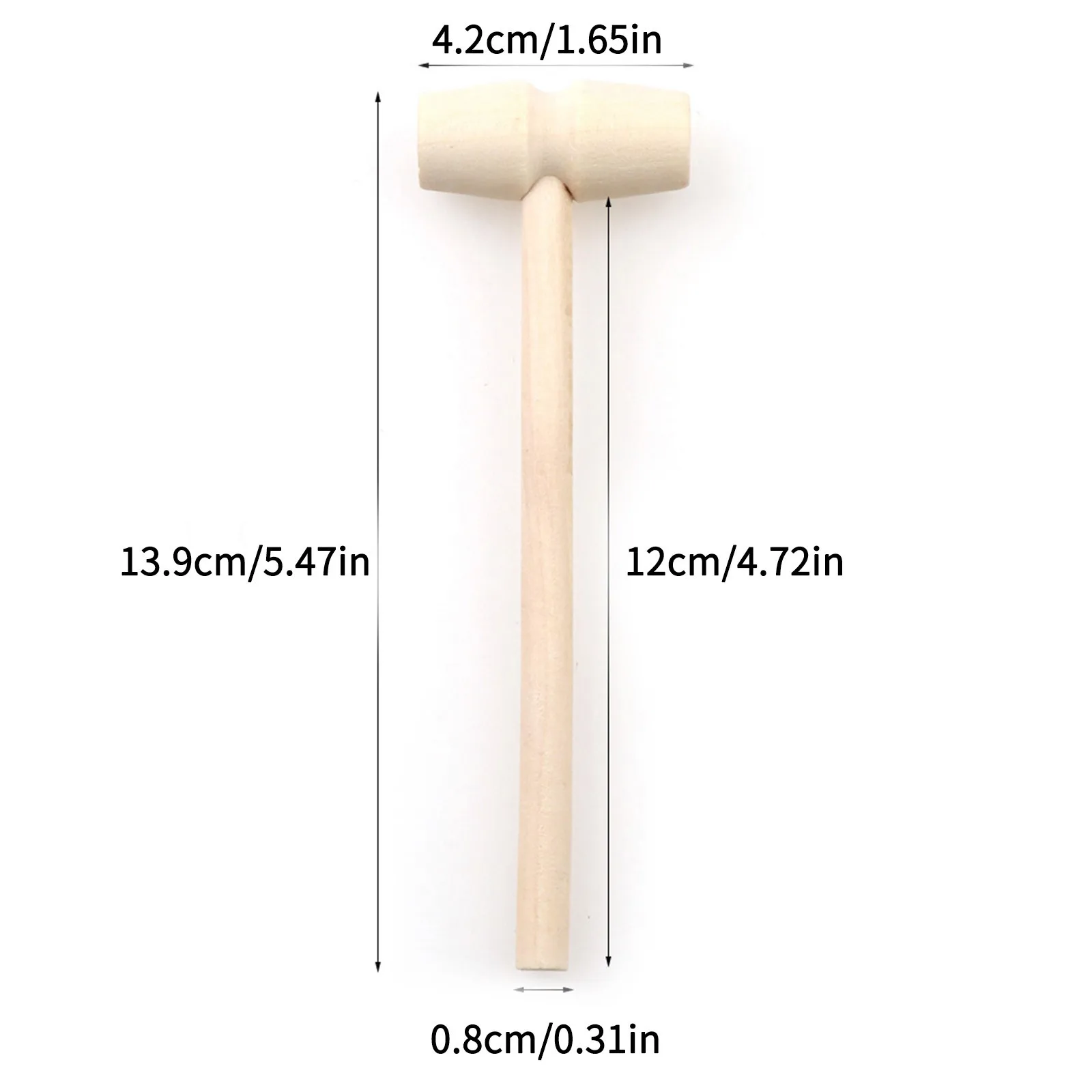 

Creative Mini Wooden Mallet Knocking Cake Wooden Hammer Children's Toy Hammer Lightweight Children Handmade Creation Gadget 30PC