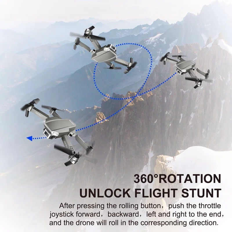

D81WG RC Drone 4K HD Dual Camera Wide Angle WIFI FPV 360 Degree Roll Headless Mode Foldable Quadcopter
