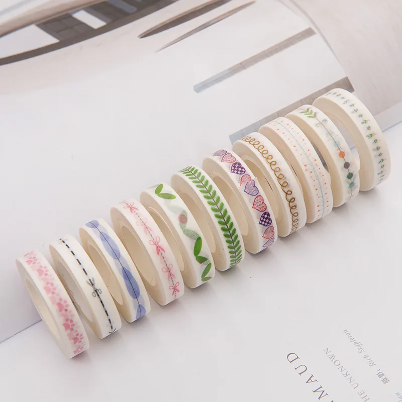 

Тонкий геометрический журнал Washi Tape (10 шт./лот)