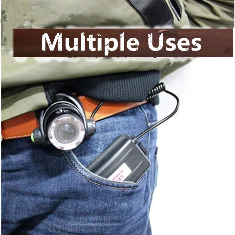 Светодиодный налобный фонарь XML L2 водонепроницаемый масштабируемый 3 режима