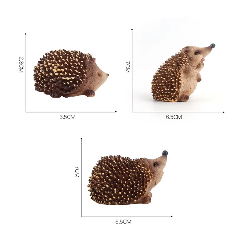 Mini erizo salvaje de simulaci&oacute;n de animales para ni&ntilde;os, modelo de colecci&oacute;n cognitiva educativa de ciencia, juguete hecho a mano de escritorio-4