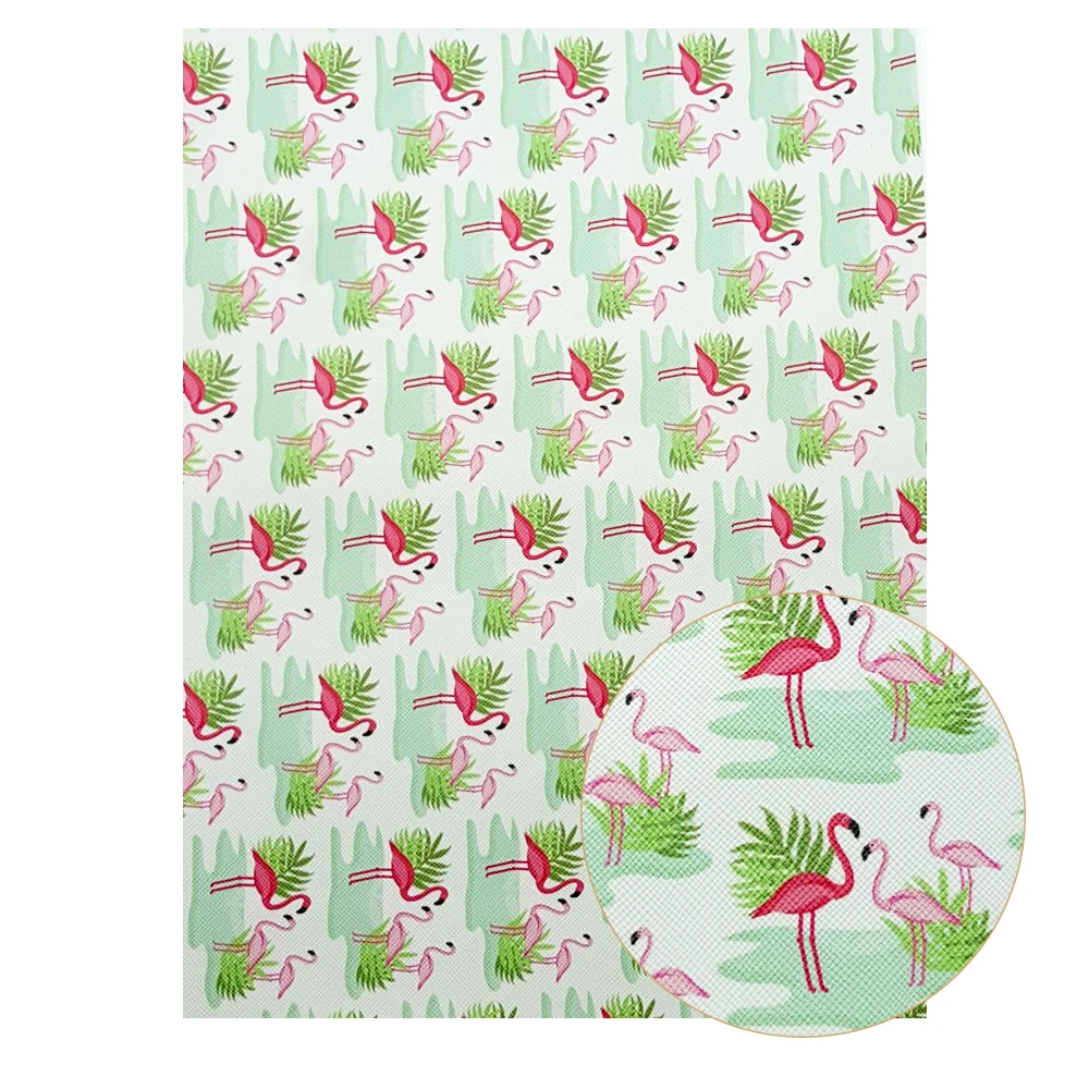 Симпатичные животные фламинго виниловая ткань искусственная кожа самодельные