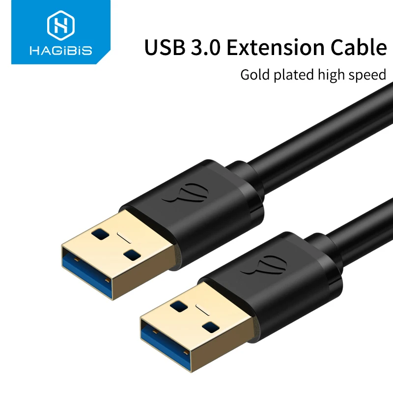 Кабель hagios USB 3,0-USB 3,0 с разъемом «Папа-папа», кабель-удлинитель USB 3,0 для камеры с жестким диском радиатора, Кабель USB3.0