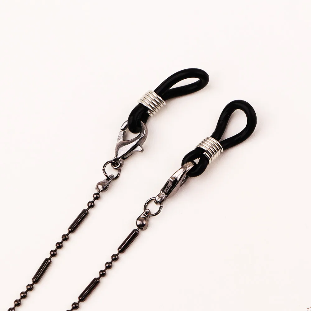 Цепочка с черными бусинами в минималистичном стиле шнурок для очков чтения