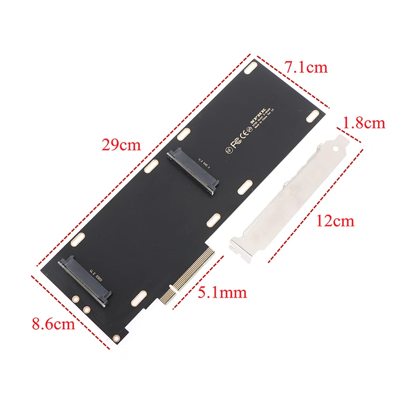 

Double U.2 SFF-8639 SSD to PCIe 3.0 4.0 x8 X16 Disk array card VROC Adapter Card