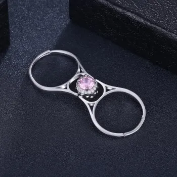 Pte S925 Стерлинговое Серебро TikTok горячее двухцветное вращающееся кольцо из