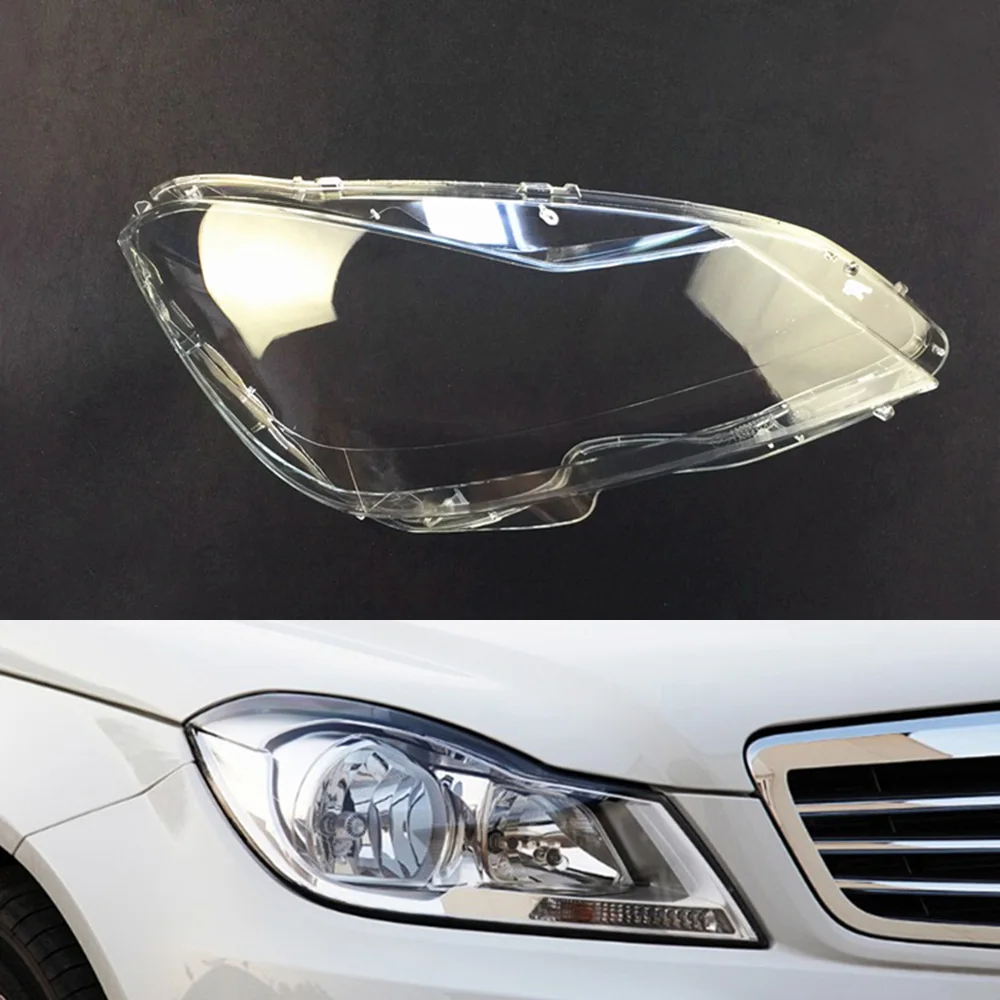 Passenger Side Для Mercedes-Benz W204 C180 C200 C260 2011 2012 2013 Автомобильные фары прозрачные линзы Авто оболочка Крышка - Цвет: Passenger Side