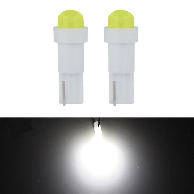 

100pcs Car COB T5 1SMD Dashboard Warming Bulbs W3W 1.2W LED Lights Auto 3D Astigmatism Indicator Wedge Light Instrument Bulb 12V
