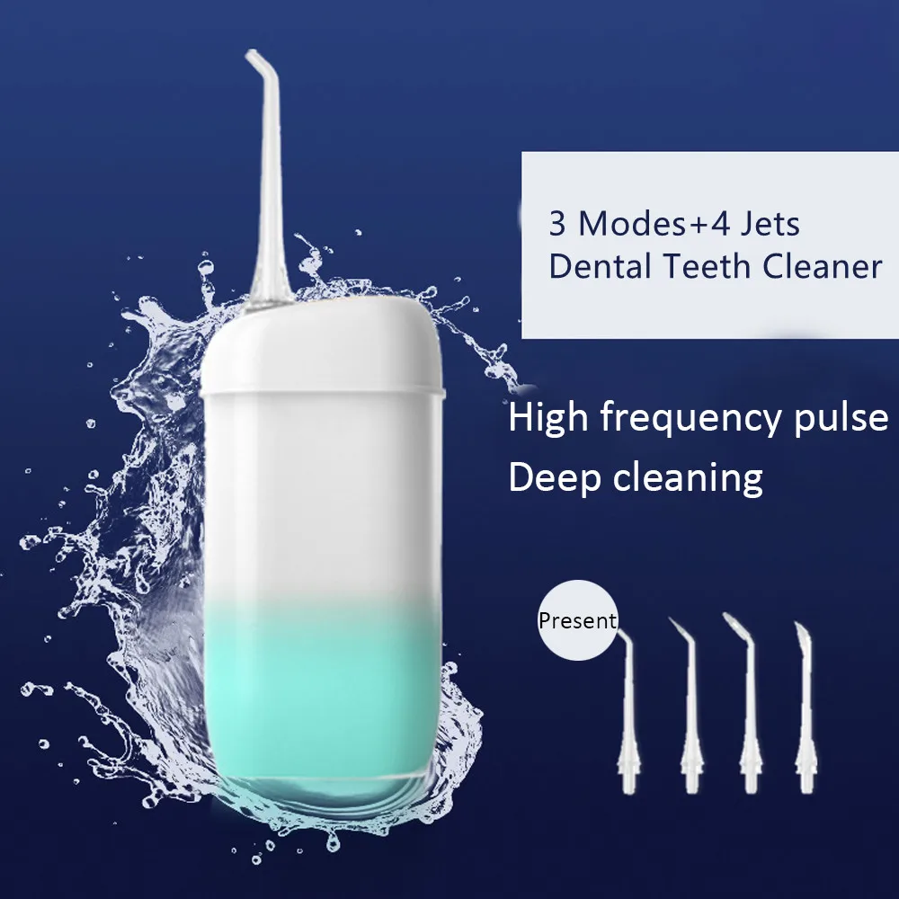 

Portable Oral Irrigator Rechargeable Dental Floss Water Flow Waterproof Water Flosser 3 Modes Teeth Cleaner 4 Dental Water Jet